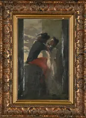 Romeo and Juliet by Lionello Balestrieri, oil on canvas, sold Mar 2023