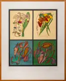 Untitled by Mihail Chemiakin, 1980, lithograph in colors, sold Nov 2023