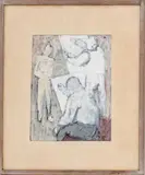 Untitled by Joseph De Martini, gouache painting on panel, sold Nov 2023