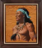 Untitled by Arthur Sarnoff, oil painting on wood panel, sold Nov 2023