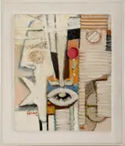 Untitled by Victor Candell, 1965, mixed media painting on canvas, sold Nov 2023