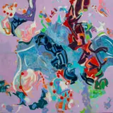 Purple Rhapsody by Lawrence Glickman, acrylic on canvas, sold Nov 2023