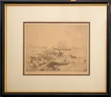 Untitled by Werner Hoppe, etching on paper, sold Nov 2023