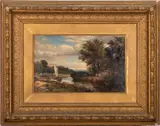 Sailing gaff on a river - Oil by John Syer, Oil on canvas -, offered Aug 2026
