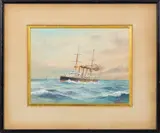 H.M.S. Warrior 1906 by William Frederick Mitchell, 1906, Watercolour on paper -, sold Aug 2026