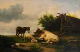 A pastoral study of a cow by Edwin T. Lambert, Oil on canvas -, sold Jul 2026