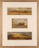 Harvesting by Arthur James Stark, Oil sketch on card -Unsigned -, sold Jul 2026