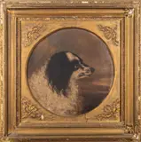 A study of the head of a spaniel by B. Alpin Howe, 1863, Oil on canvas -, sold Jul 2026