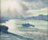 Ship by H.E. Marshall, 1947, Oil on canvas board -, sold Jul 2026