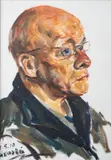 A portrait study of a gentleman in glasses by Li Xiaobai, Oil -, offered Jul 2026