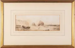 Fishing boats at low tide - Watercolour by Samuel Owen, 1820, Watercolour -, offered Jul 2026