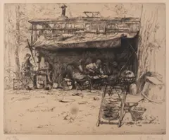 Chaudronniers Ambulante by Auguste Brouet, Etching -, offered Jul 2026