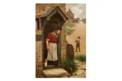 Untitled by Charles Spencelayh, oil on canvas, offered Jan 2025