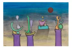 Untitled by Desmond Morris, watercolour & ink, offered Nov 2024