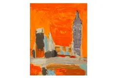 Untitled by Peter Kinley, oil and pencil on card, offered Nov 2024