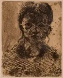 Tête de Jeune FilleEtching, 1873, on wove paper, with full margins, sheet 318 x 238mm (12 1/2 x 9 3/8in) by Paul Cézanne, print (other), sold Jul 2024