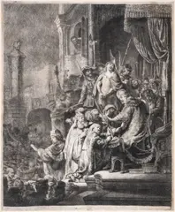 Christ before Pilate: Large Plate by Rembrandt Harmensz van Rijn, Etching with drypoint and engraving, circa, sold Jul 2024