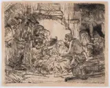 The Adoration of the Shepherds with the Lamp by Rembrandt Harmensz van Rijn, Etching, circa, offered Jul 2024