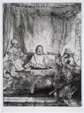 Christ at Emmaus: the larger plate by Rembrandt Harmensz van Rijn, Etching and drypoint, sold Jul 2024