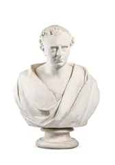 A marble bust portrait of robert stephenson m.p. (1781-1848) by Edward William Wyon, 1855, bronze, sold Jun 2024