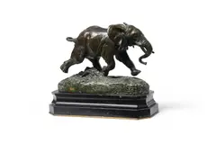 Eléphant du sénégal by Antoine-Louis Barye, BRONZE, sold Jun 2024