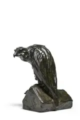 Eagle with prey by Guido Righetti, Bronze, sold Jun 2024
