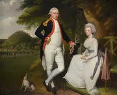 Portrait of lieutenant-colonel william sydenham and his wife, in madras by Robert Home, Oil on canvas, sold Jun 2024