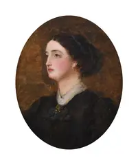 Portrait of a young lady by William Powell Frith, Oil on canvas, oval, sold Jun 2024