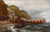 Clovelly, north devon by Charles Thomas Burt, Oil on canvas, sold Jun 2024