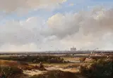 A distant view of haarlem by Andreas Schelfhout, Oil on panel, sold Jun 2024