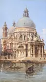 View of santa maria della salute by Carlo Grubacs, Oil on board, offered Jun 2024