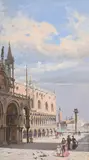 View of saint mark's square by Antonietta Brandeis, Oil on board, sold Jun 2024