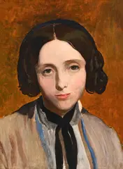 Tryphena foord, the artist's wife by Arthur Hughes, Oil on canvas, sold Jun 2024