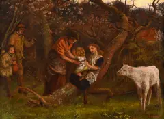 Study for 'evening' by Arthur Hughes, Oil on board, sold Jun 2024