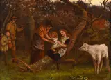 Study for 'evening' by Arthur Hughes, Oil on board, sold Jun 2024