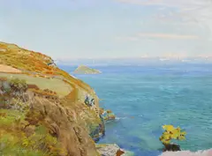 North cornwall by Arthur Hughes, Oil on board, sold Jun 2024