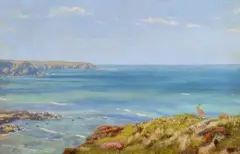 North cornwall by Arthur Hughes, Oil on board, sold Jun 2024
