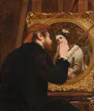 The finishing touch by James Digman Wingfield, Oil on canvas, sold Jun 2024