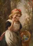 The flower girl by Augustus Edwin Mulready, Oil on canvas, offered Jun 2024