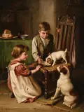 Feeding time by Edgar Hunt, Oil on canvas, offered Jun 2024