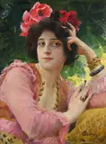Lady in pink by Paul Gervais, Oil on canvas, sold Jun 2024
