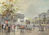 Arc de triomphe by Antoine Blanchard, Oil on canvas, sold Jun 2024