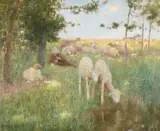 Trees old and young by Edward Stott, 1888, Oil on canvas, sold Jun 2024
