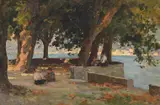 Lake como by Terrick Williams, Oil on canvas, sold Jun 2024