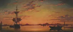 THE EUGANEAN HILLS FROM THE LAGUNE [sic] OF VENICE by Edward William Cooke, Oil on panel, sold Jun 2024