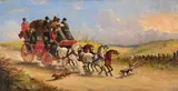 A sudden halt. the exeter by John Christian Charles Maggs, Oil on canvas, sold Jun 2024