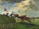 A racing sketch by Jacques-Émile Blanche, Oil on canvas, offered Jun 2024