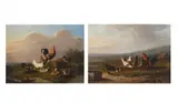 Feeding time by Frans van Severdonck, Oil on board, a pair, sold Jun 2024
