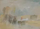 R.a. (british 1775-1851), river landscape in france by J. M. W. Turner, Watercolour and bodycolour on grey paper, offered Jun 2024