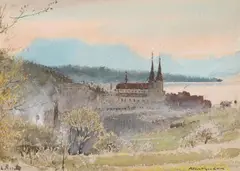 Lucerne by Albert Goodwin, Pastel and watercolour, sold Jun 2024